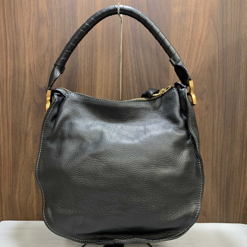 Ｃｈｌｏｅ イタリア製 革 レディース ファッション 女性 クロエ ハンドバッグ マーシー レザー ＢＬＡＣＫ 黒 中古 鞄/247_画像2