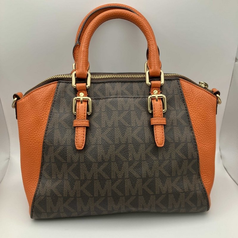 ＭＩＣＨＡＥＬ ＫＯＲＳ ２ＷＡＹバッグ レザー ブラウン マイケルコース ハンド ショルダー バッグ オレンジ 鞄/241_画像2