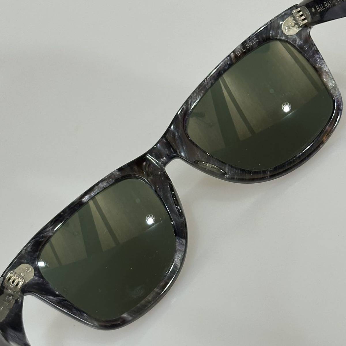 希少!!80's B&L Ray-Ban 大理石調 グレイ マーブル ウェイファーラー 5022 レイバン USA vintage 廃盤品 ボシュロムの画像4