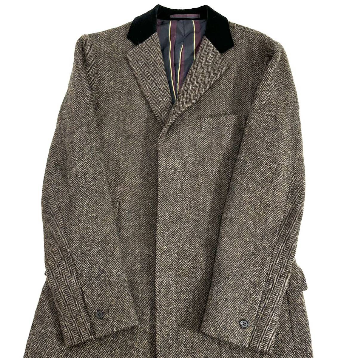 REATS TAILOR ZAZOUS Harris Tweed リーツテイラー ザズーハリスツイード 英国調 チェスターコート(38)メンズ スーツ 紳士服 日本製_画像5