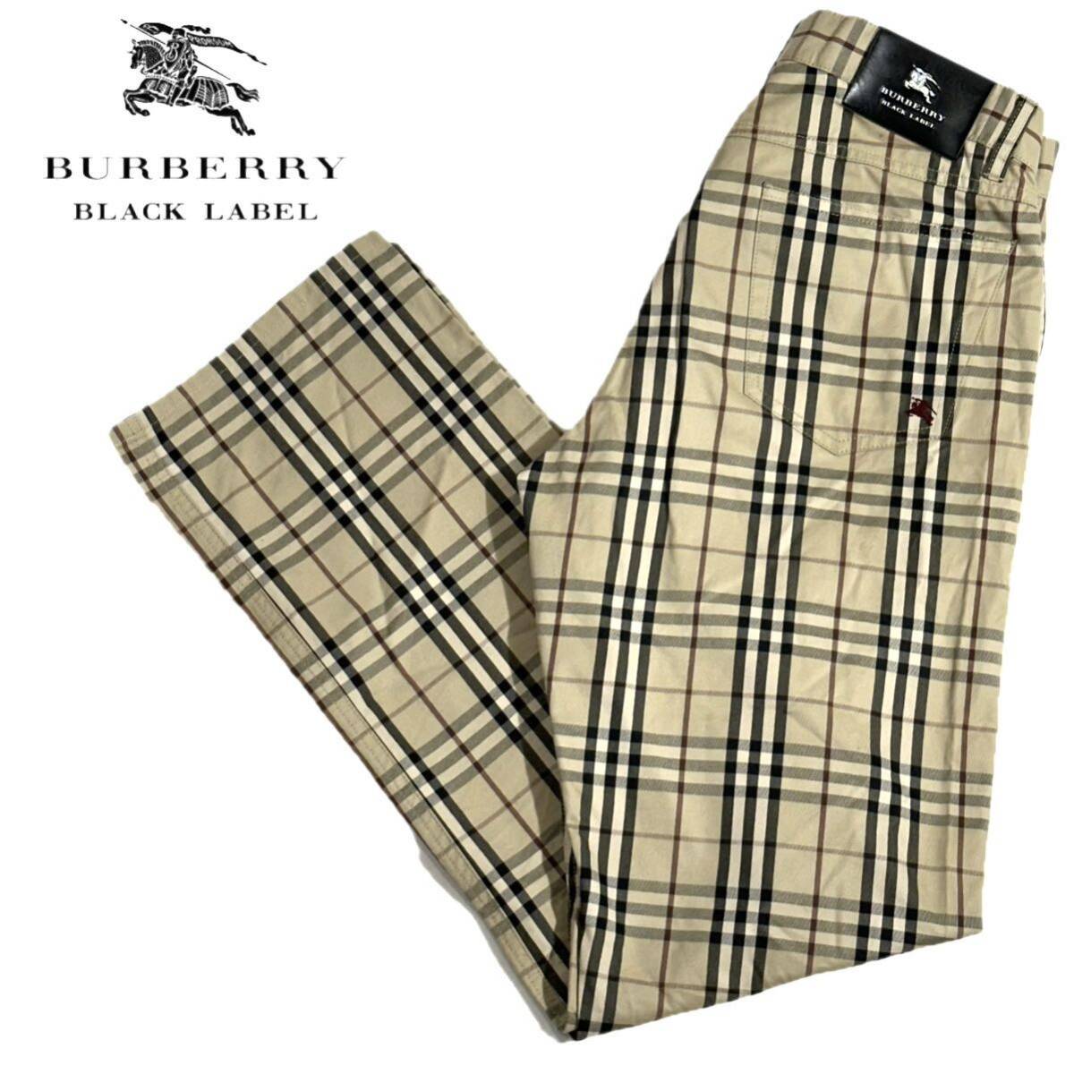 良品!!三陽商会 BURBERRY BLACK LABE★ノバチェック ストレート パンツ(79)バーバリーブラックレーベル メンズ ボトムス_画像1