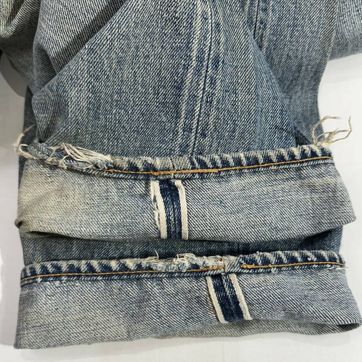 70's Vintage Levi's 501 66前期 スモールe 赤耳 刻印6 オリジナル リペア クラッシュ 破れ大!! リーバイス 現状品_画像6