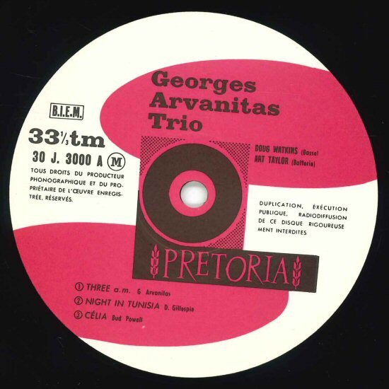★LP「ジョルジュ・アルヴァニタス Georges Arvanitas Trio 3 Am」1958年作品 DOUG WATKINS/ART TAYLOR 仏録音 MONO_画像3