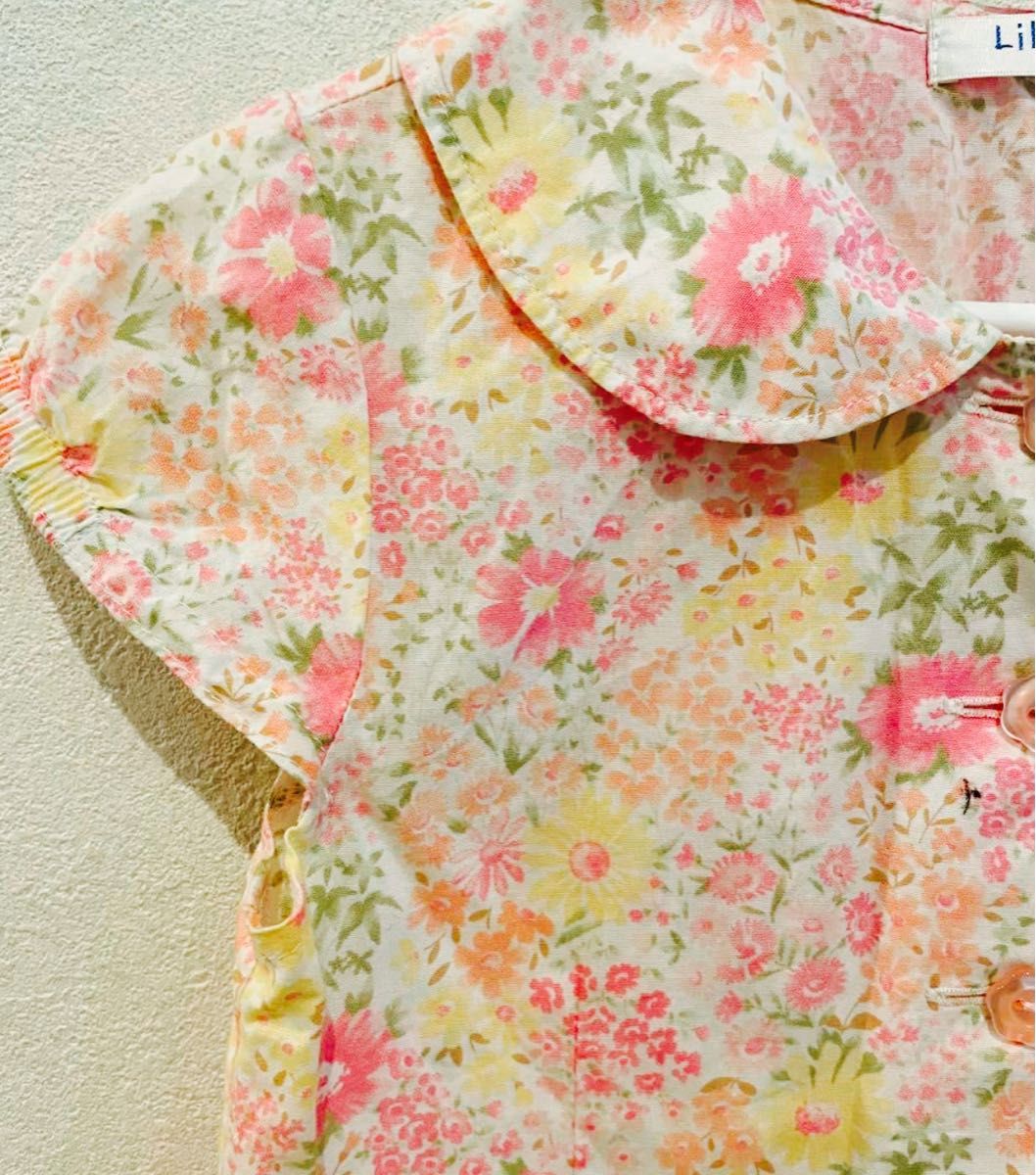 即購入OK キッズ 花柄ワンピース 110cm 子供服 リリィランディ 美品 ピンク フラワー 韓国