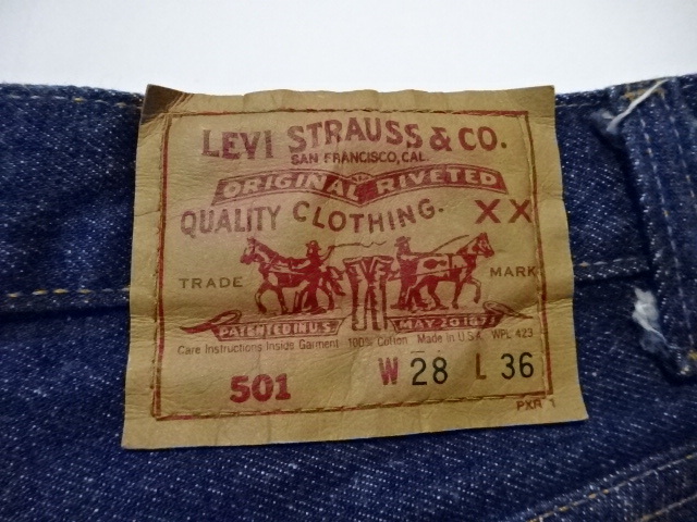 ●MADE IN USA 米国製 リーバイス LEVIS デニム 501 W28 ボタンフライ●0327●の画像2