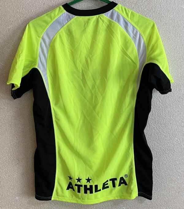 367☆送料無料☆ATHLETA アスレタ☆半袖プラシャツ 蛍光イエロー 未使用品 サイズＭくらい 難ありの画像4