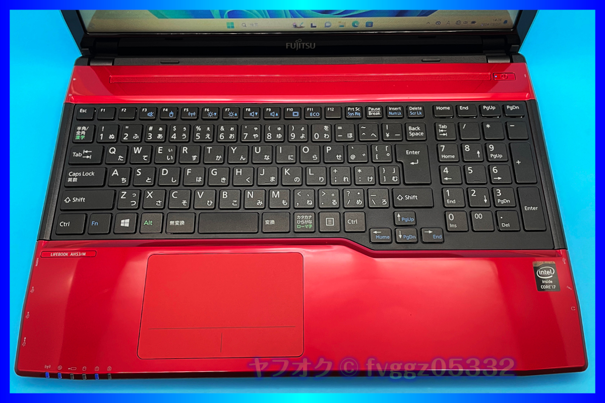 富士通 おしゃれなルビーレッド Core i7 4702MQ【大容量メモリー 16GB 高速新品 SSD +HDD1000GB】Windows11 Bluetooth Office2021 AH53/M_画像3