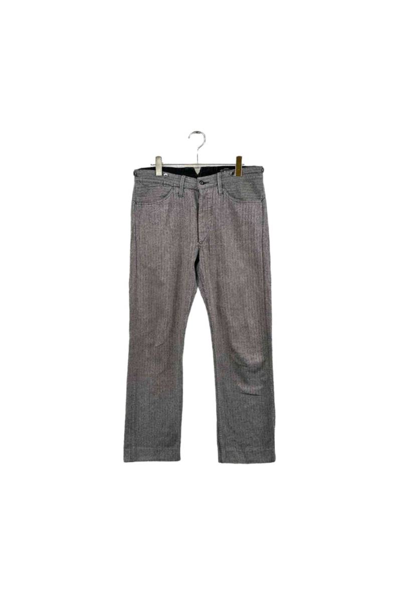 RRL gray stripe cotton pants ダブルアールエル ラルフローレン コットンパンツ ストライプ グレー サイズ30/30 ボタンフライ 6_画像1