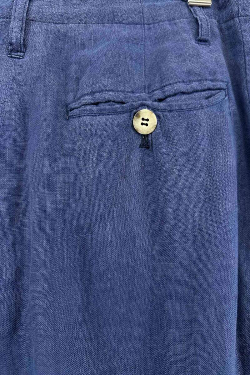 BIGI blue linen pants ビギ リネンパンツ ブルー サイズM ボトムス レディース ヴィンテージ 6_画像8