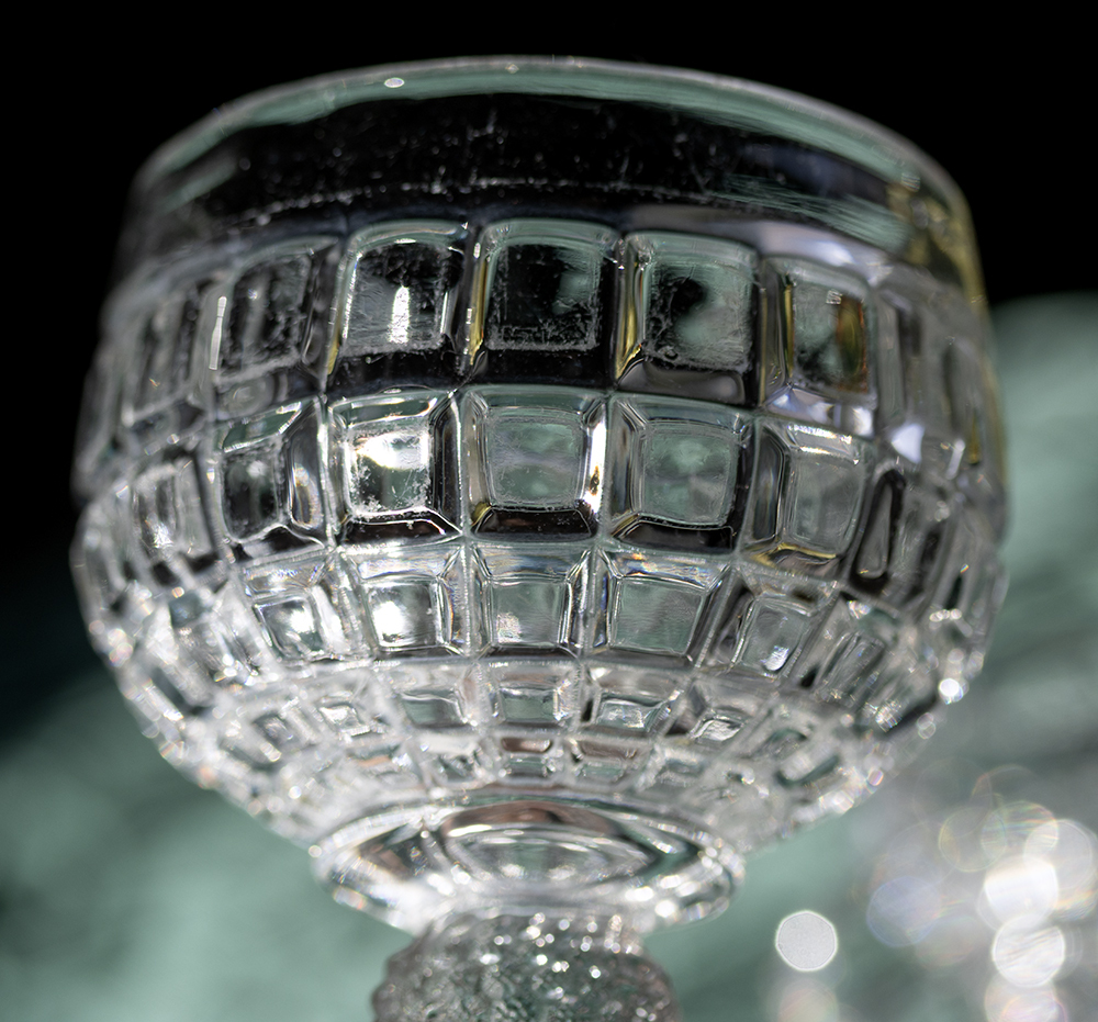 1933年～ ヘイシー ビクトリアン ブロック クリスタル オイスター リキュール フルーツ カクテルグラス 4個セット アンティー 酒の画像3