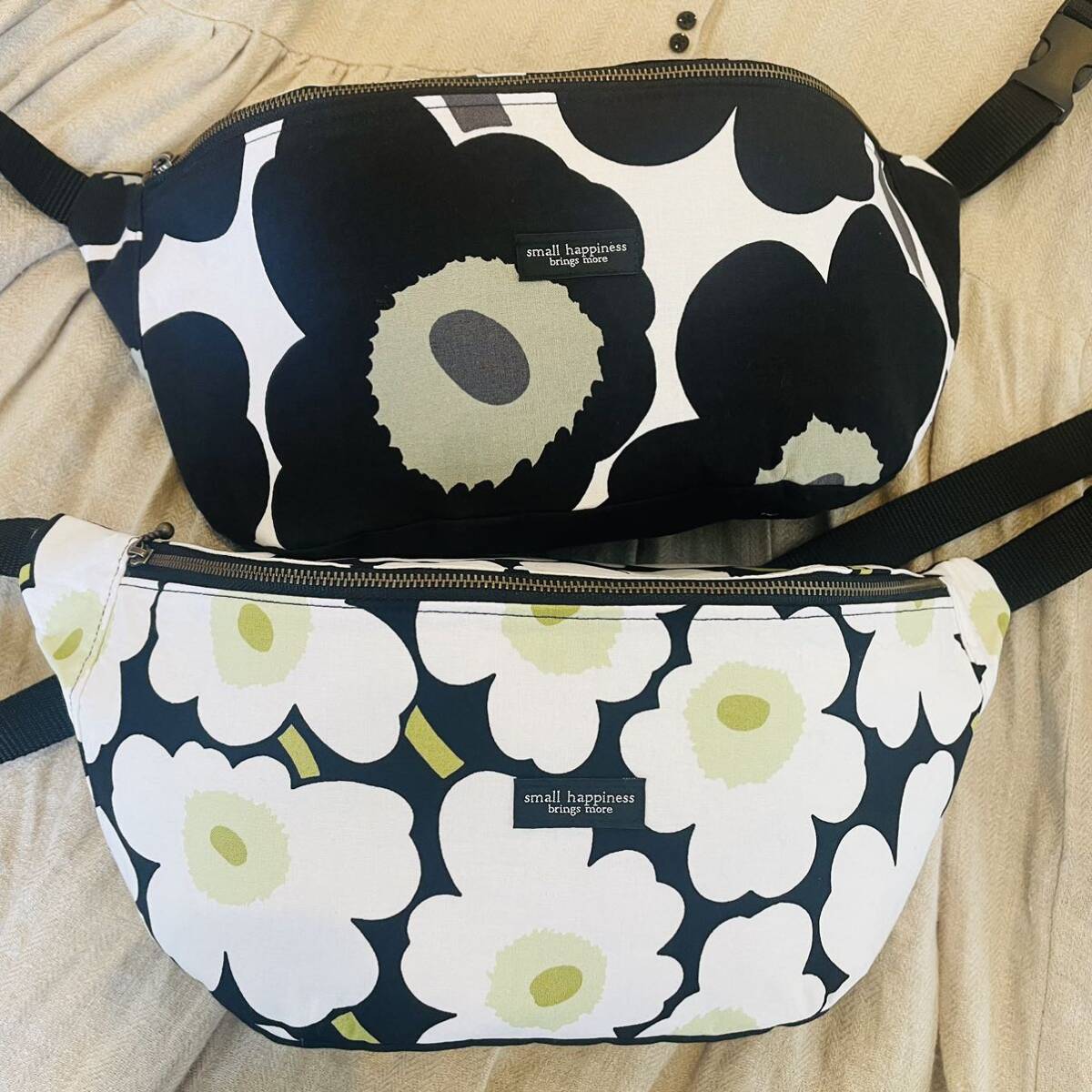 ハンドメイド ボディバッグ marimekko マリメッコ ウエストバッグ ポーチ ショルダーバッグ ハンドメイド バッグの画像9