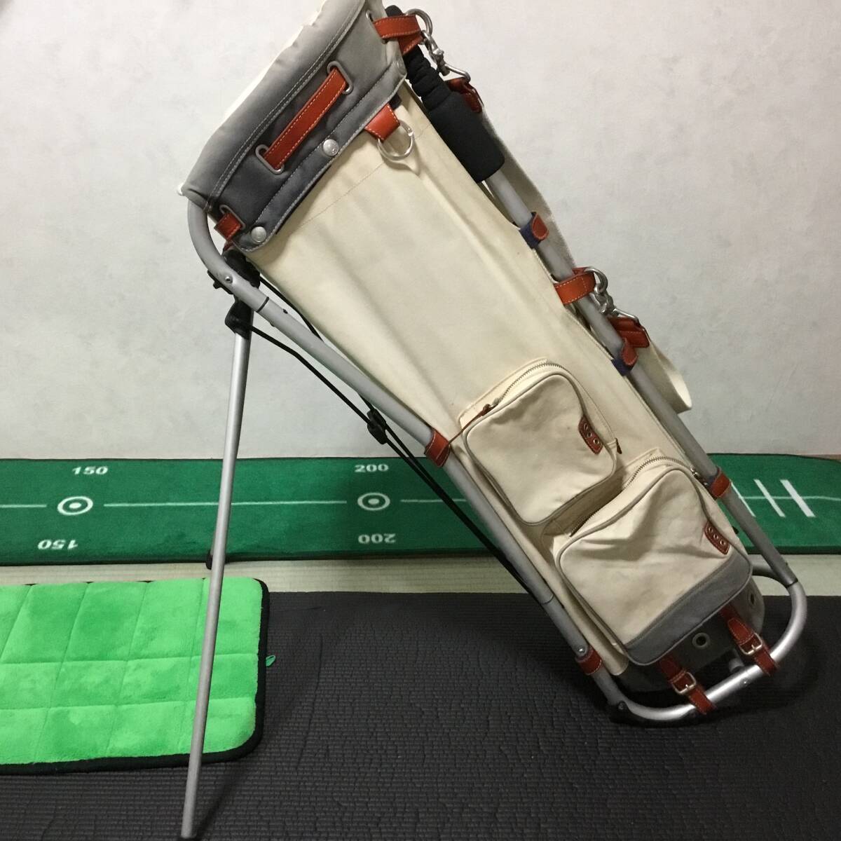 木の庄帆布　キャディーバッグ　フレームウォーカー　ホワイト