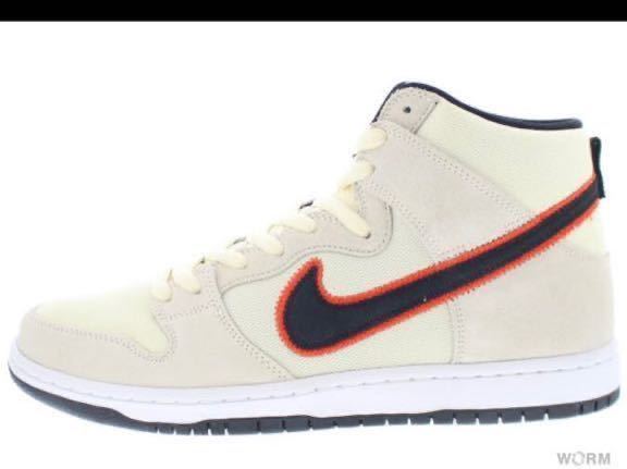 NIKE SB DUNK HIGH PRO PRM do9394-100 coconut milk/black-team orange サイズ27.5セン箱付きの画像1