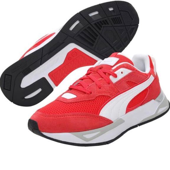 Puma 383705 Mirage Sports Heritage Sneakers, Suede Athletic Shoes, SpringColor, High Risk, Red, White (02)27㌢_画像1