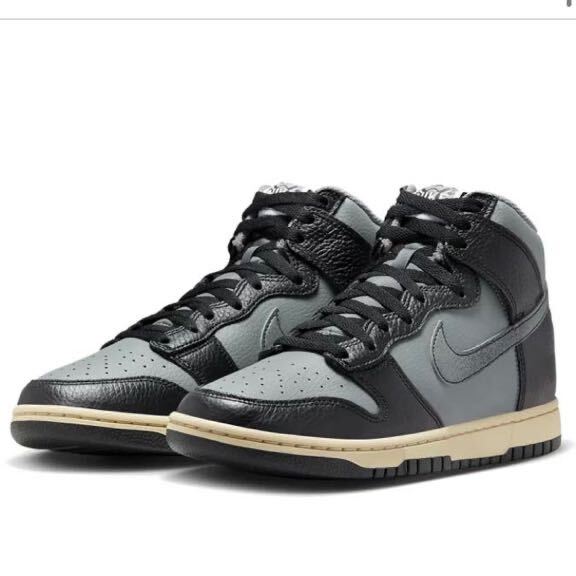 ナイキ ダンク ハイ レトロ プレミアム NIKE DUNK HIGH RETRO PRM スモークグレー/ビーチ/ブラック/ブラック DV7216-001サイズ28㎝の画像1