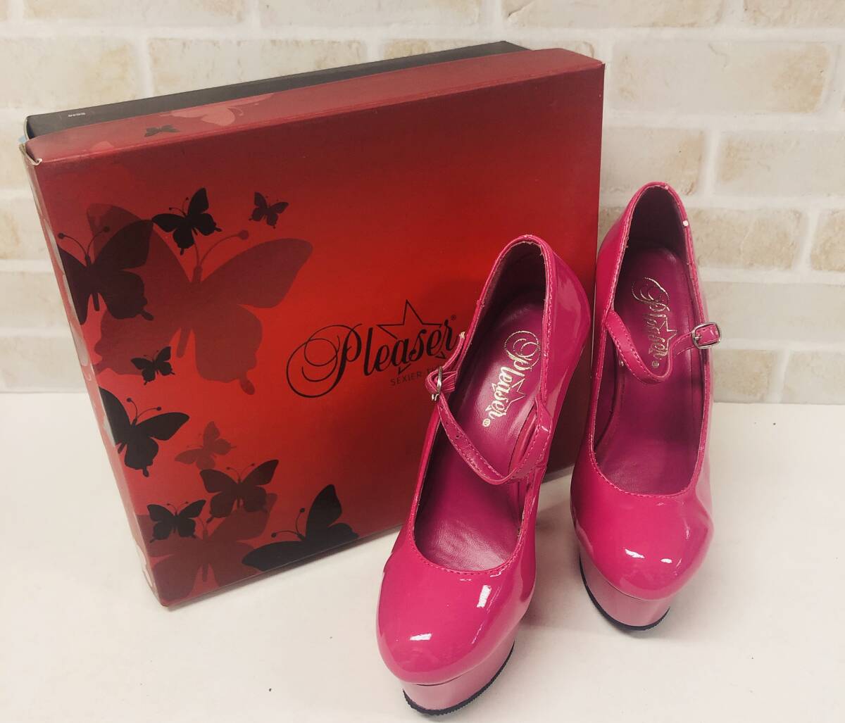 ☆【靴】Pleaser プリーザー DELIGHT-687 ピンク系 ピンヒール 約 14.5cm パンプス サイズ表記6 レディース☆T03-303ｐの画像1