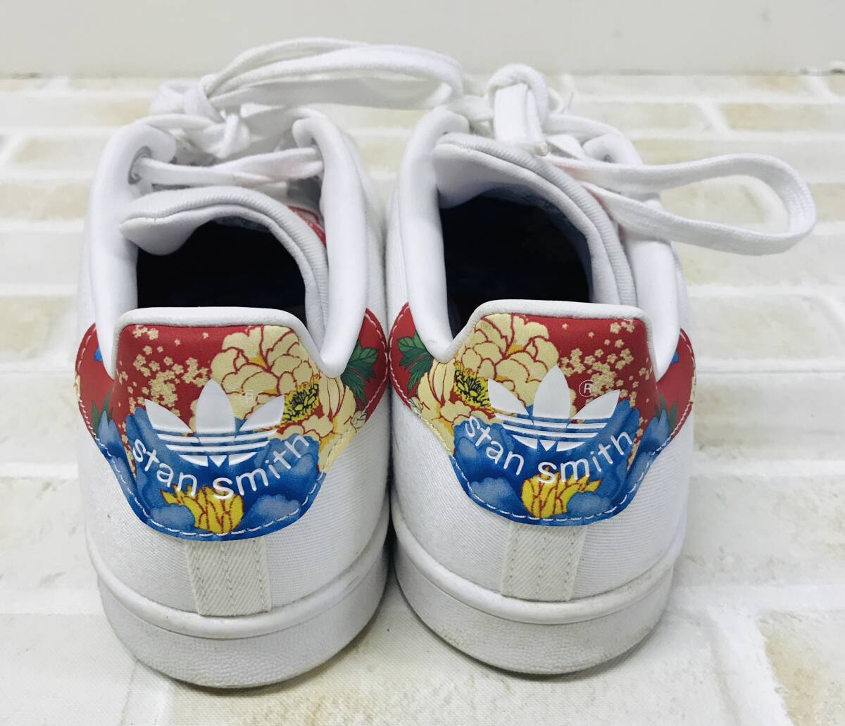 ☆【靴】adidas アディダス stan smith スタンスミス 花柄 ホワイト系 23.5cm☆T03-255ｐ_画像6