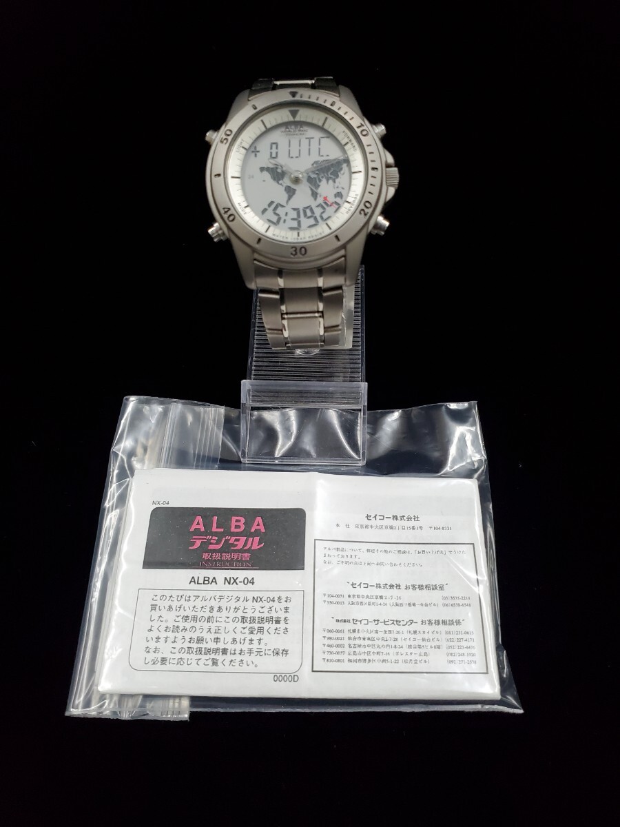 [ battery replaced ]SEIKO Seiko ALBA Alba World Time Digi-Ana NX04-0AD0