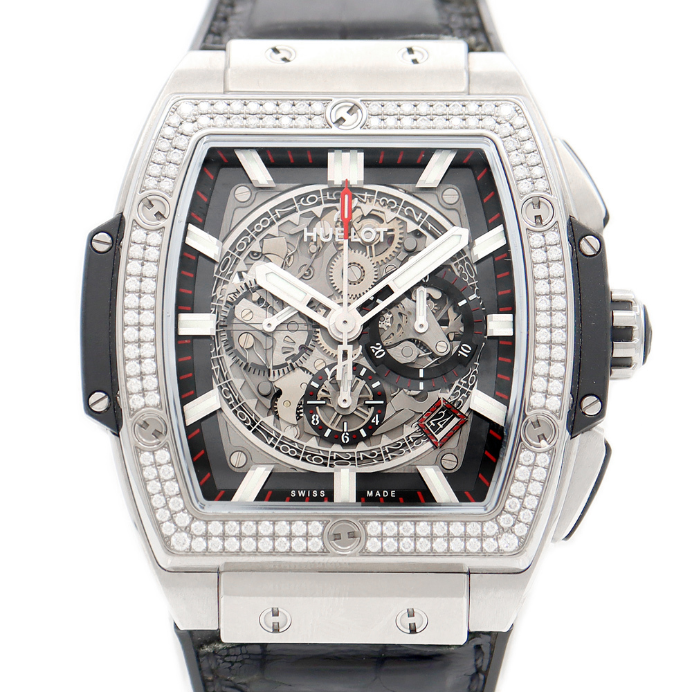 HUBLOT ウブロ スピリット オブ ビッグバン チタニウム ダイヤモンド 601.NX.0173.LR.1104 ダイヤ メンズ 自動巻き