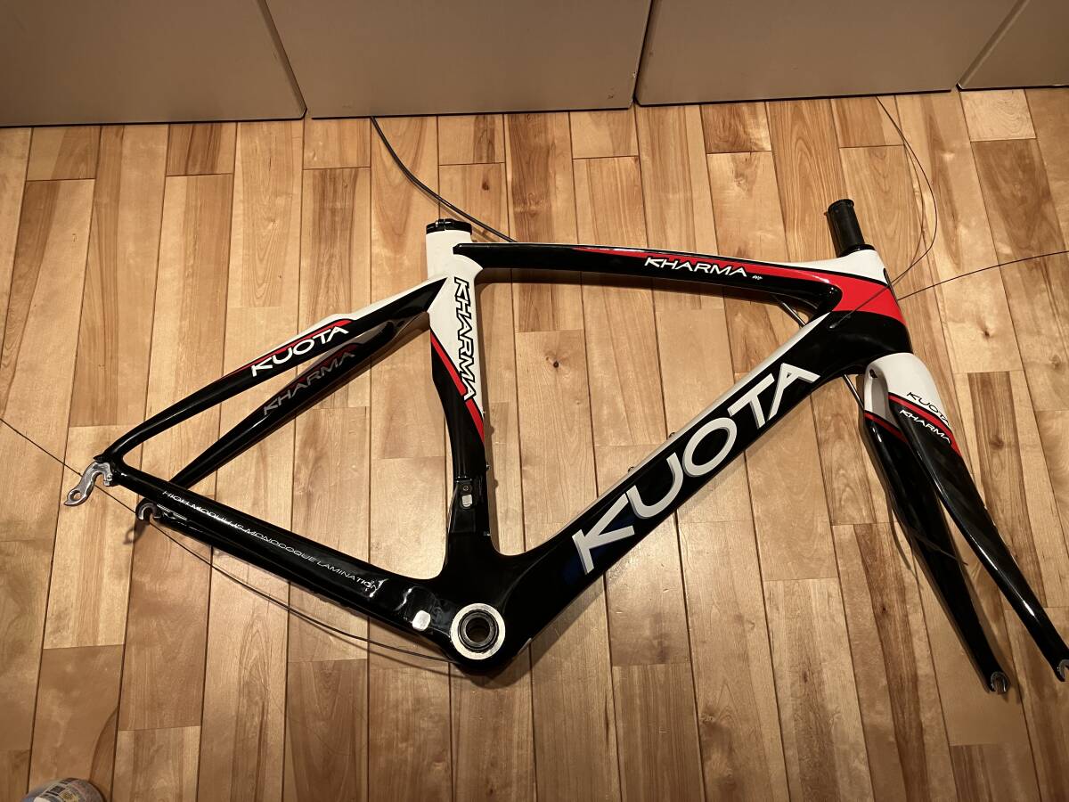 KUOTA KHARMA evo 2015年購入 Sサイズ ホワイト、レッド フレームセット 新品BB他おまけ_画像2