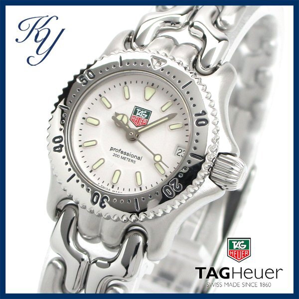 1円～ 3ヶ月保証付き 磨き済み 美品 本物 人気 TAGHEUER タグホイヤー Sel セル WG1412 ホワイト レディース 時計の画像1