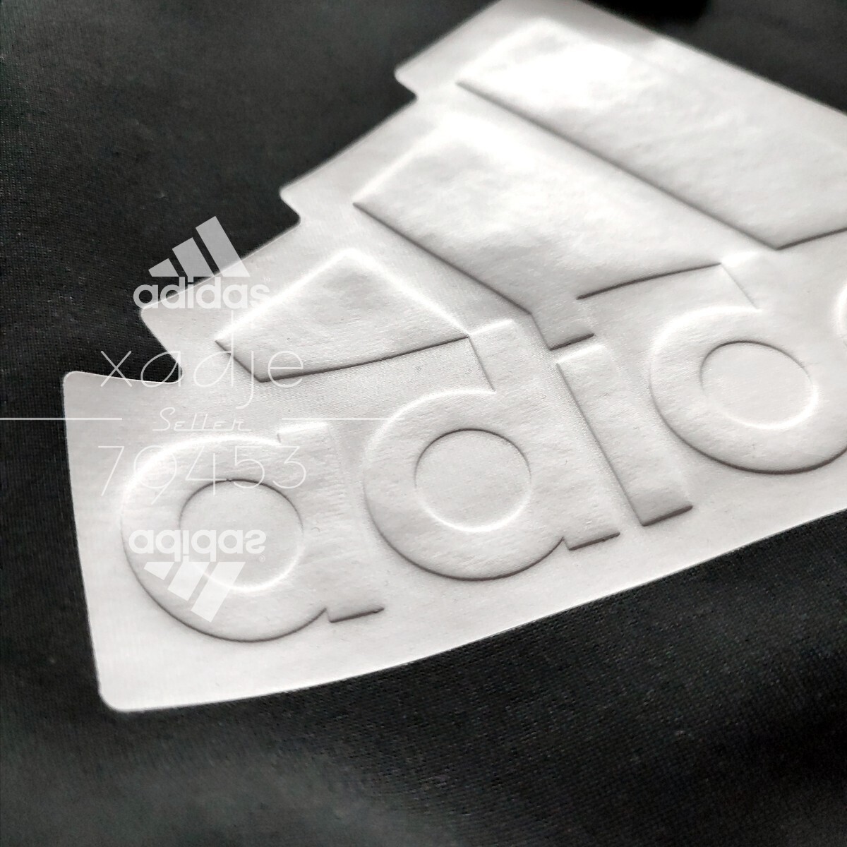 新品 正規品 adidas アディダス 立体ロゴ 上下セット セットアップ パーカー ハーフパンツ 黒 ブラック 白 ホワイト 上 XL 下 L_画像4