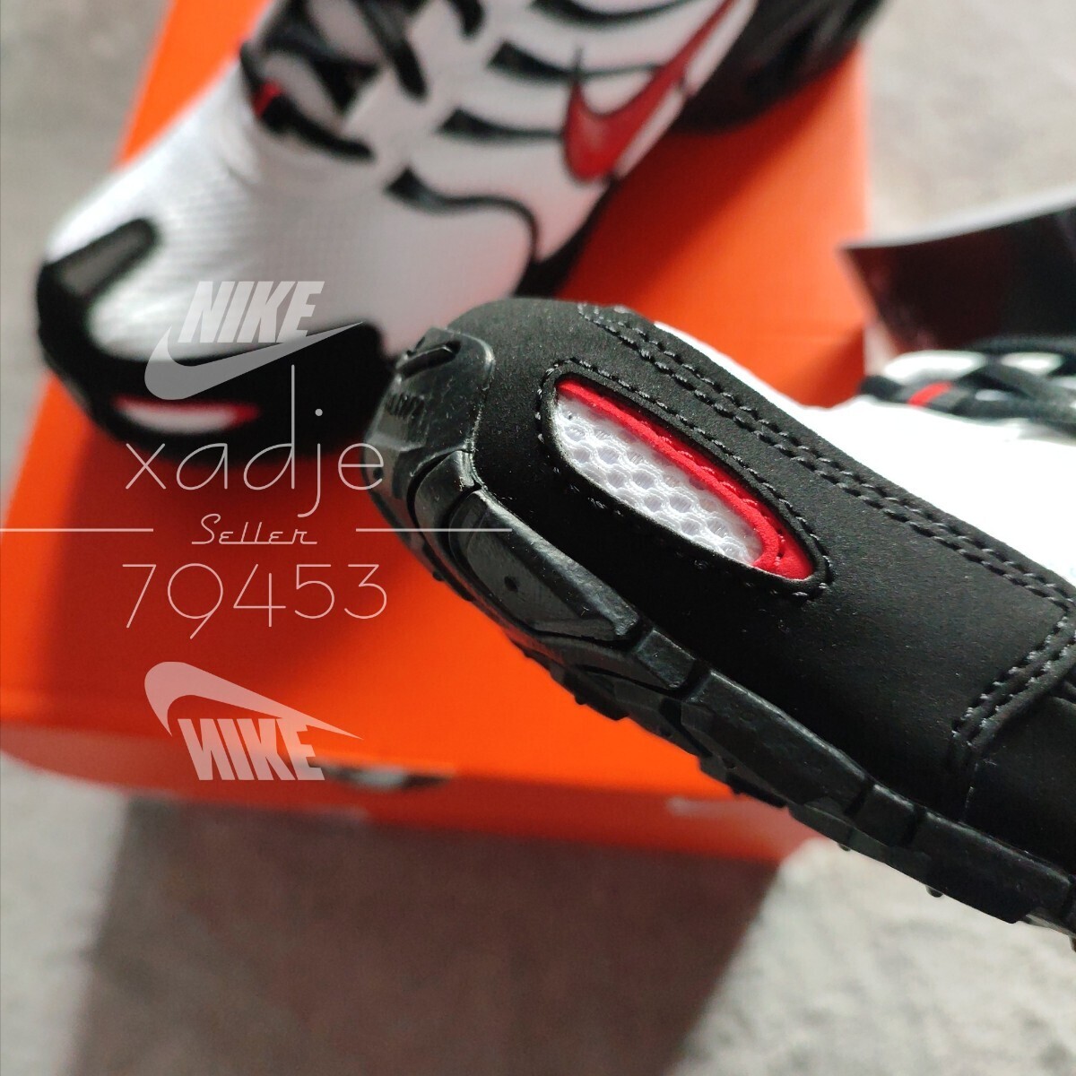 新品 正規品 NIKE ナイキ AIR MAX TORCH 4 エアマックス トーチ 黒 ブラック 白 ホワイト 赤 26.5cm US8.5 箱付きの画像6