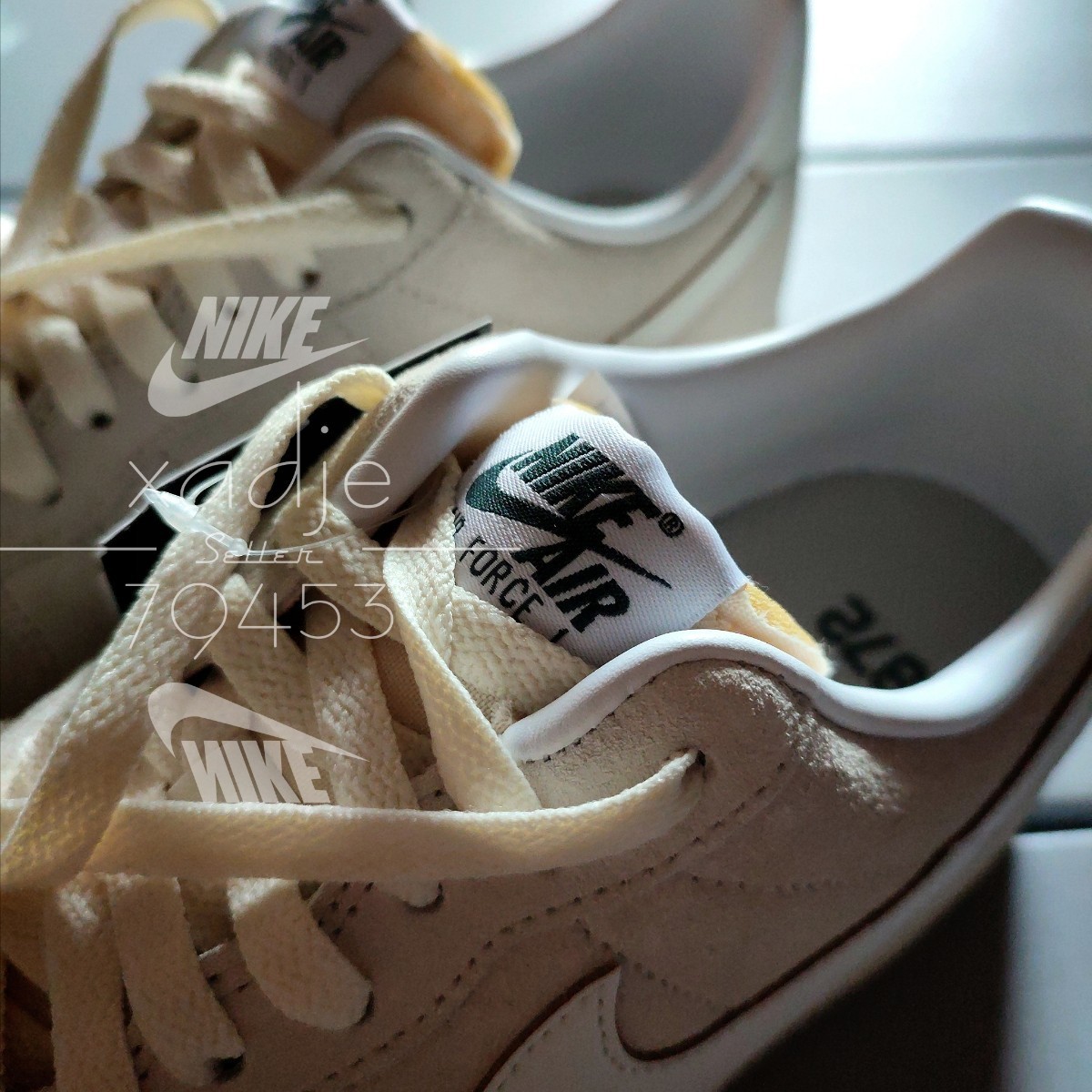  new goods regular goods NIKE Nike AIR FORCE1 LOW Air Force 1 low Sale white beige group leather suede 29cm US11 box less .