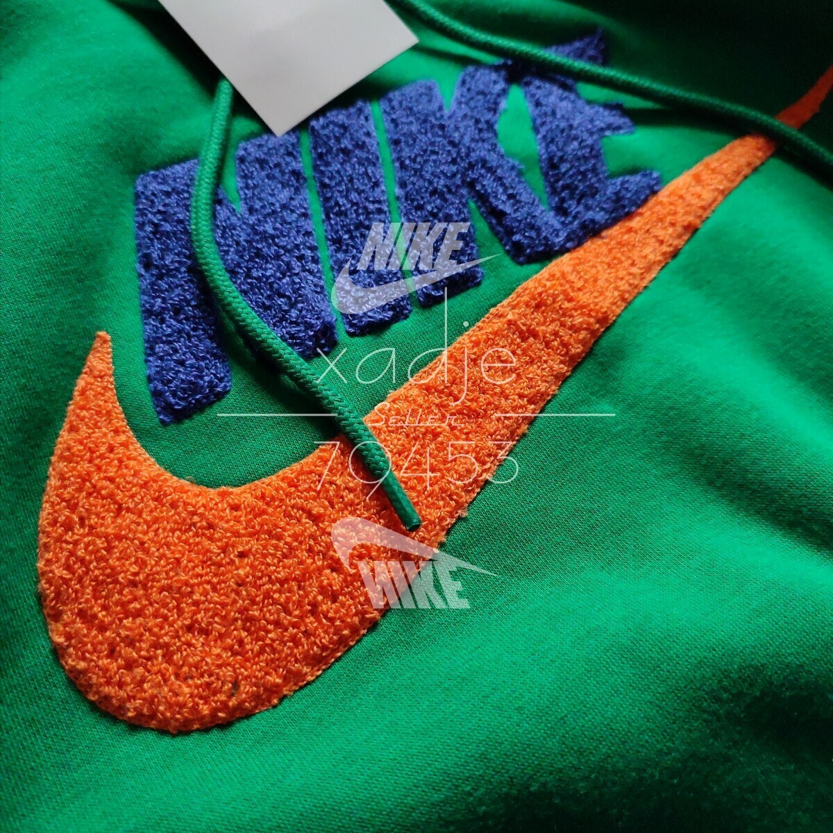 新品 正規品 NIKE ナイキ 立体 ロゴ 上下セット スウェット パーカー パンツ セットアップ 緑 グリーン 紺 ネイビー オレンジ 2XL XXLの画像4