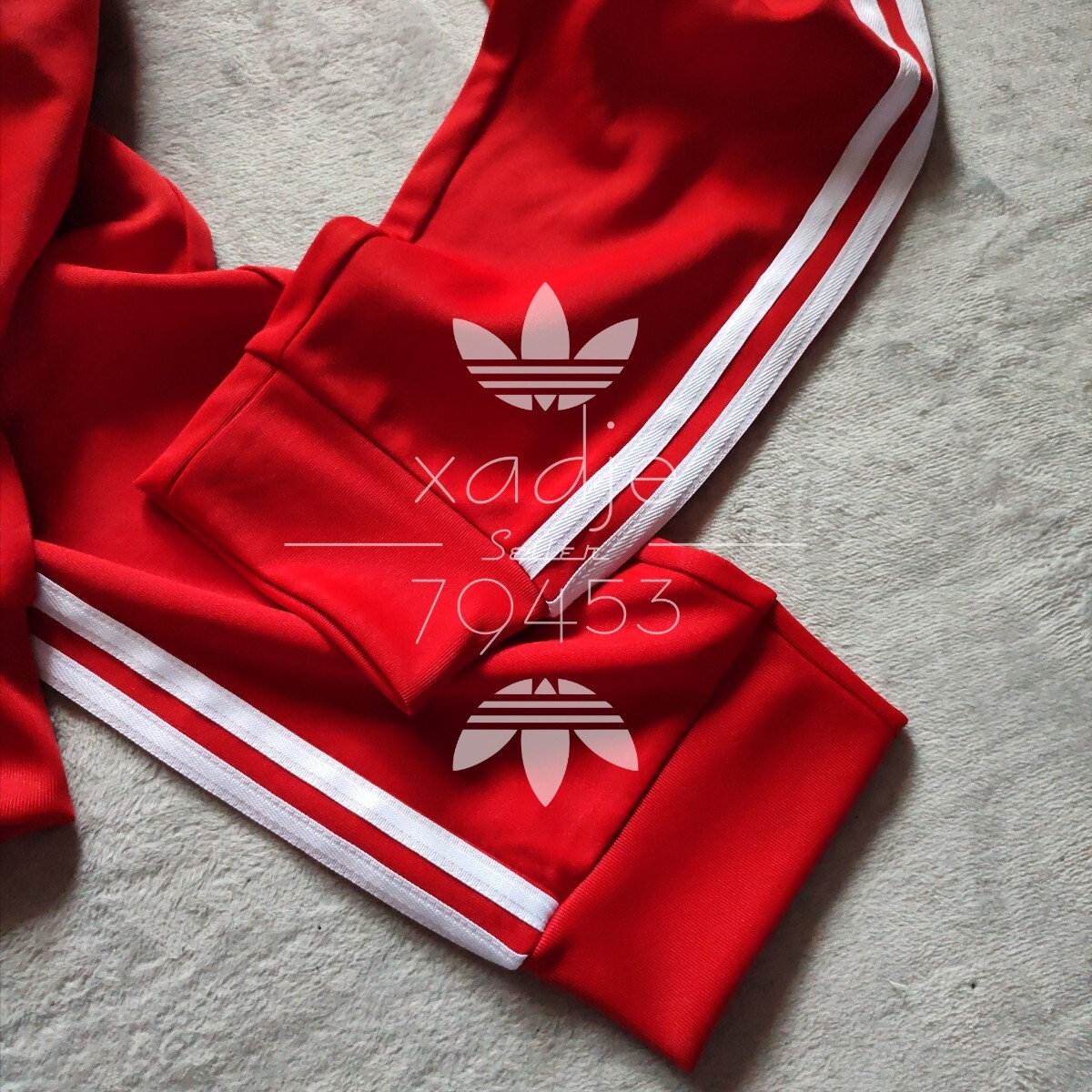 新品 正規品 adidas originals アディダス オリジナルス ジャージ 上下セット ジャケット パンツ セットアップ ロゴ刺繍 赤 レッド 白 XL_画像8