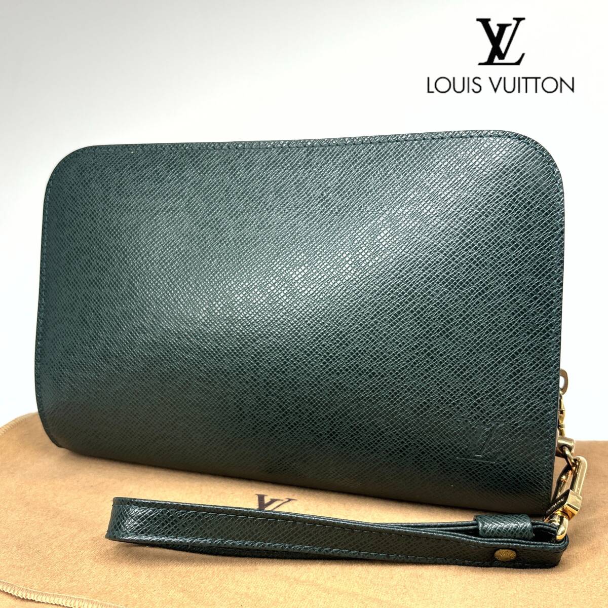 1円●超極美品●LOUIS VUITTON ルイ・ヴィトン●M30184●タイガ●バイカル●セカンド クラッチ バッグ●エピセア●_画像1