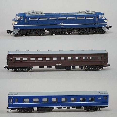 Nゲージ 国鉄 EF66形 電気機関車 後期型・ひさし付 / アーノルトカプラーS 10個入 / ストラクチャー ミニカー など 鉄道模型セット_画像6
