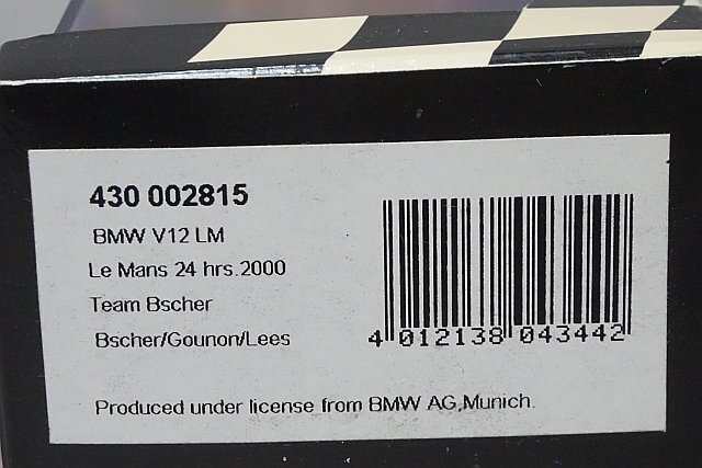 ミニチャンプス PMA 1/43 BMW V12 LM Le Mans 24hrs 2000 #15 430002815_画像7