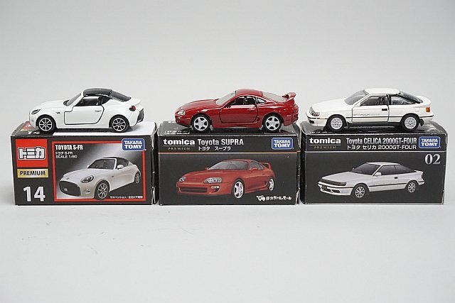 TOMICA トミカプレミアム TOYOTA トヨタ スープラ 赤 / S-FR 白 / セリカ 2000GT-FOUR 3点セット_画像1