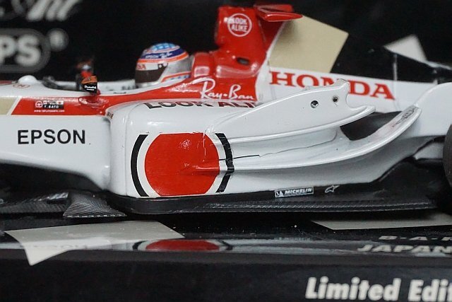 ミニチャンプス PMA 1/43 Honda ホンダ B・A・RHON DA 006 佐藤琢磨 日本GP 2004 #10 ※クリアケース欠品 400040110_画像4