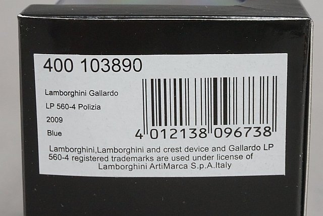 ミニチャンプス PMA 1/43 LAMBORGHINI ランボルギーニ Gallardo LP 560-4 Polizia 2009 ブルー 400103890の画像4