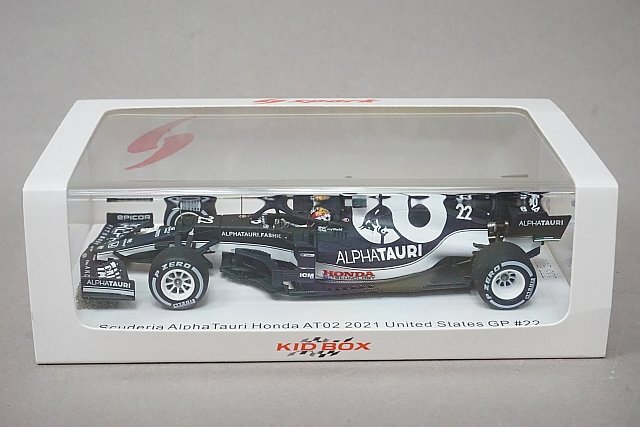 スパーク 1/43 スクーデリア アルファタウリ HONDA ホンダ AT02 F1 アメリカGP 9位 角田裕毅 2021 #22 キッドボックス特注 SKB43044_画像6