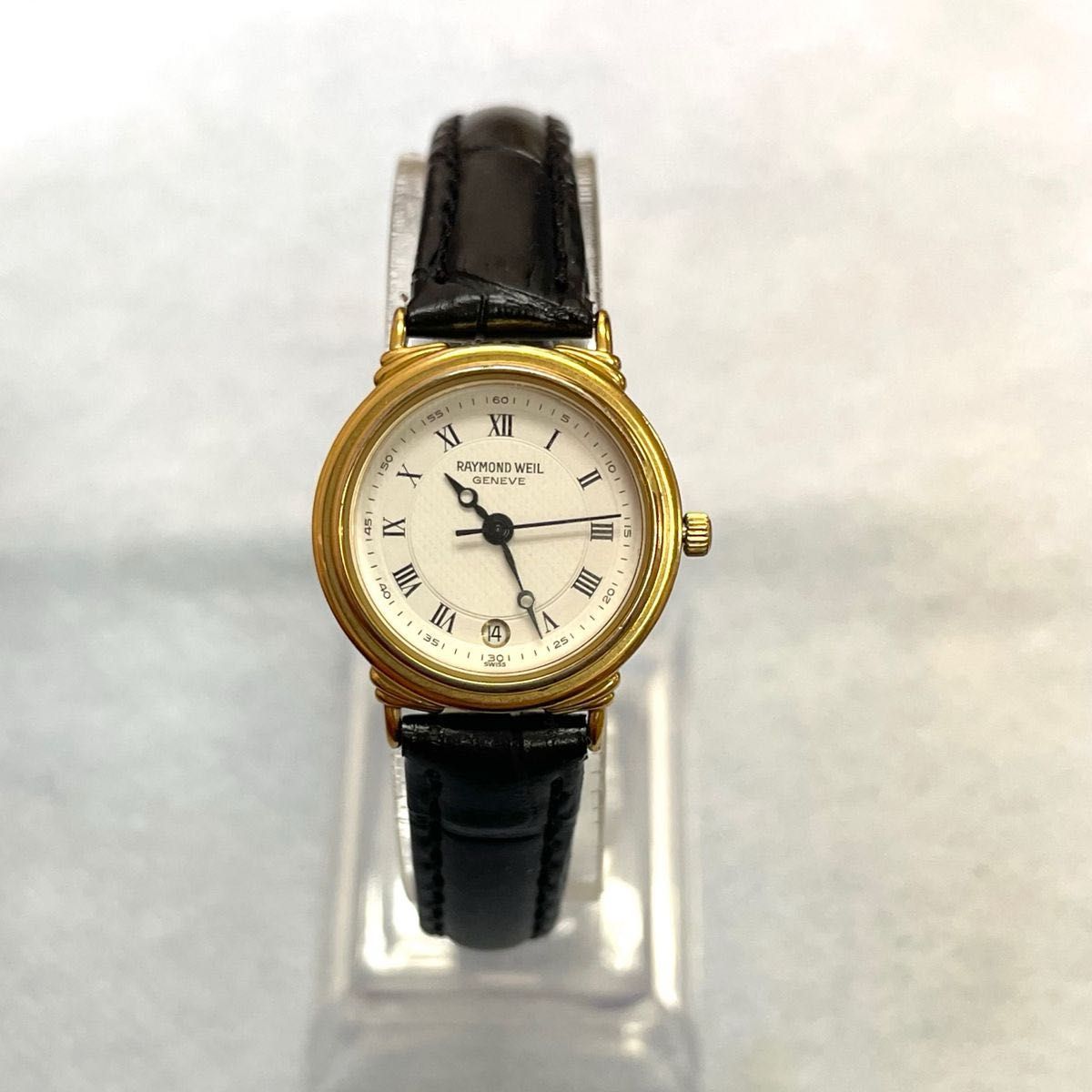 稼働　RAYMONDWEIL レディース腕時計　ローマン　デイト　ホワイト　ゴールド　ブレゲ　3針　レイモンドウィル　時計