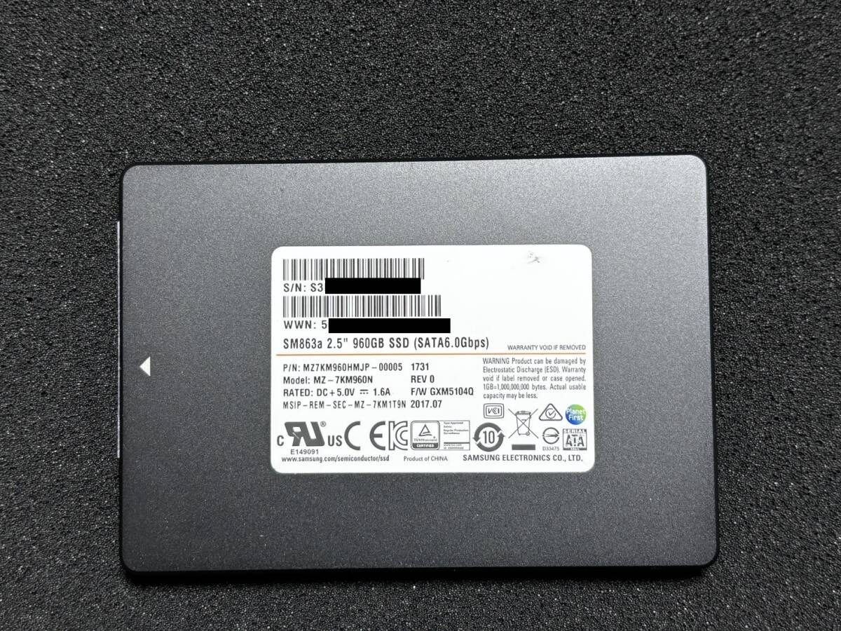 SAMSUNG SSD 2.5inch SM863a 400GB MZ-7KM960N SATA ((動作品・1枚限定！))_画像1