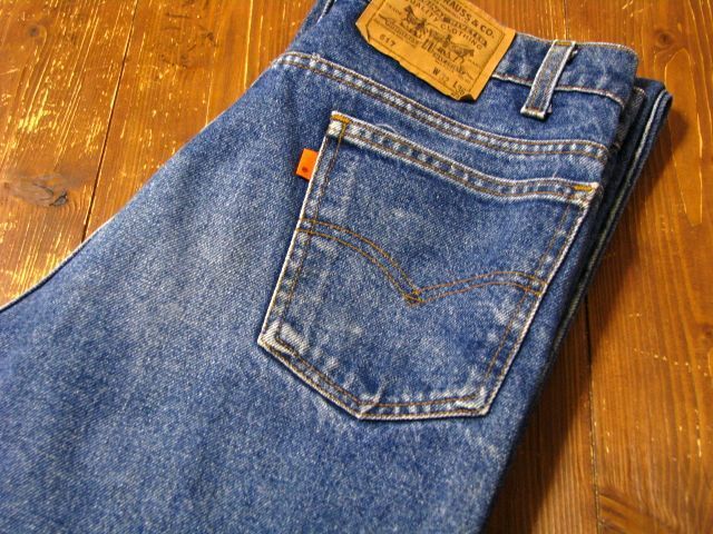 ＠美品 米国製 色落ち綺麗 リーバイス Levi's 517 デニムd540 32x36 アメリカ古着 オレンジタブ サドルマン ブーツカット ひげ_画像9