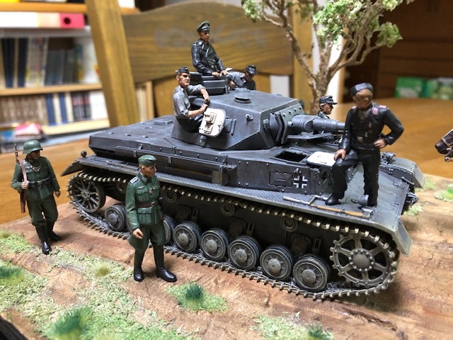 1/35 Ⅳ号戦車、Ⅱ号戦車　ジオラマ完成品_画像7