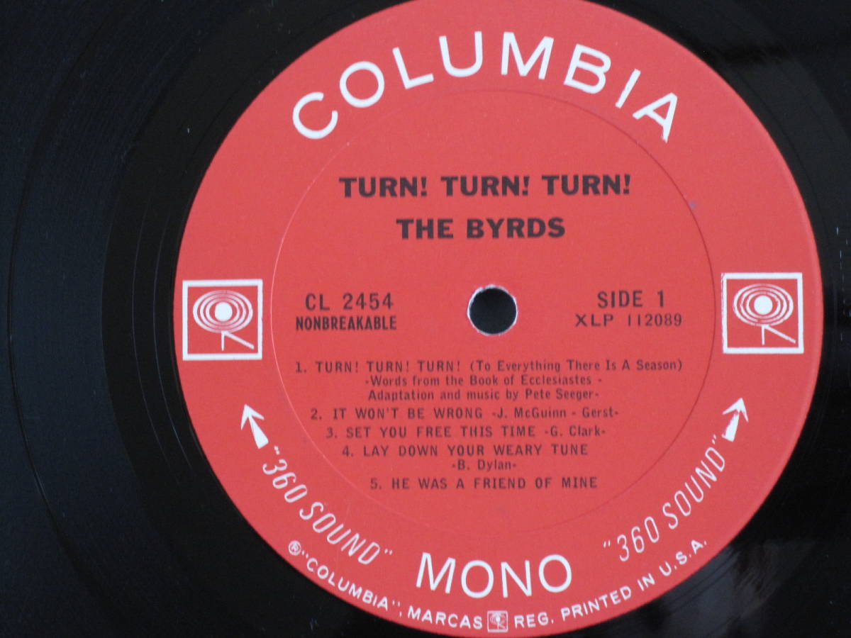 US Original Mono /THE BRYDS /Turn! Turn! Turn!/ ゆうパック送料無料_画像3