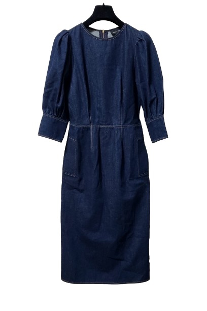 美品 KAREN WALKER DENIM DRESS カレンウォーカー デニムロングワンピース _画像2