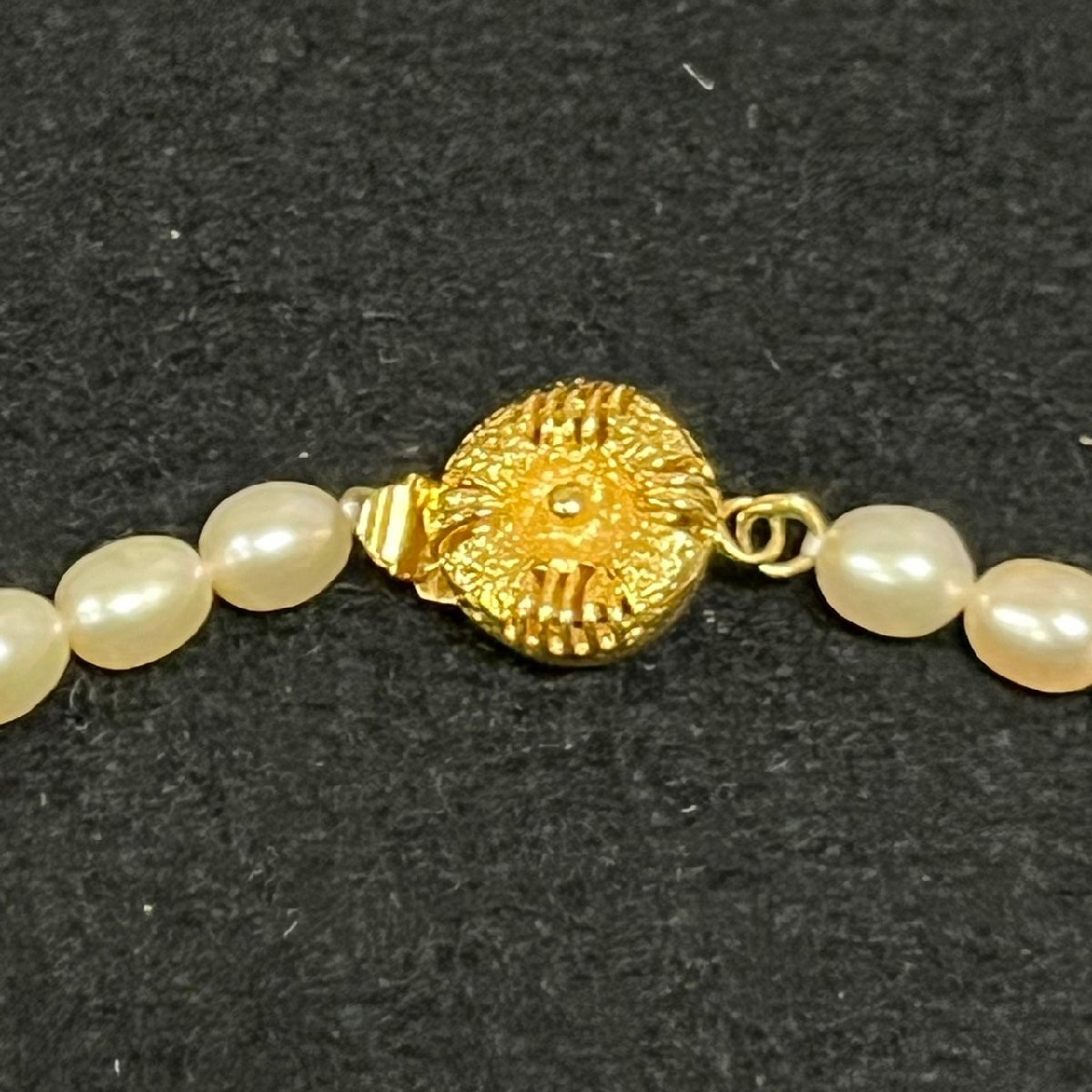 パール 真珠 ネックレス 全長約40cm 珠直径約5.05mm～5.60mm アクセサリー　031513w/T9（K）_画像7