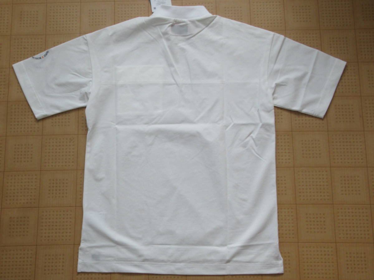即決新品 New Balance GOLF メンズ半袖モックネックシャツ ホワイト 5サイズ Lサイズ相当 ニューバランスゴルフ