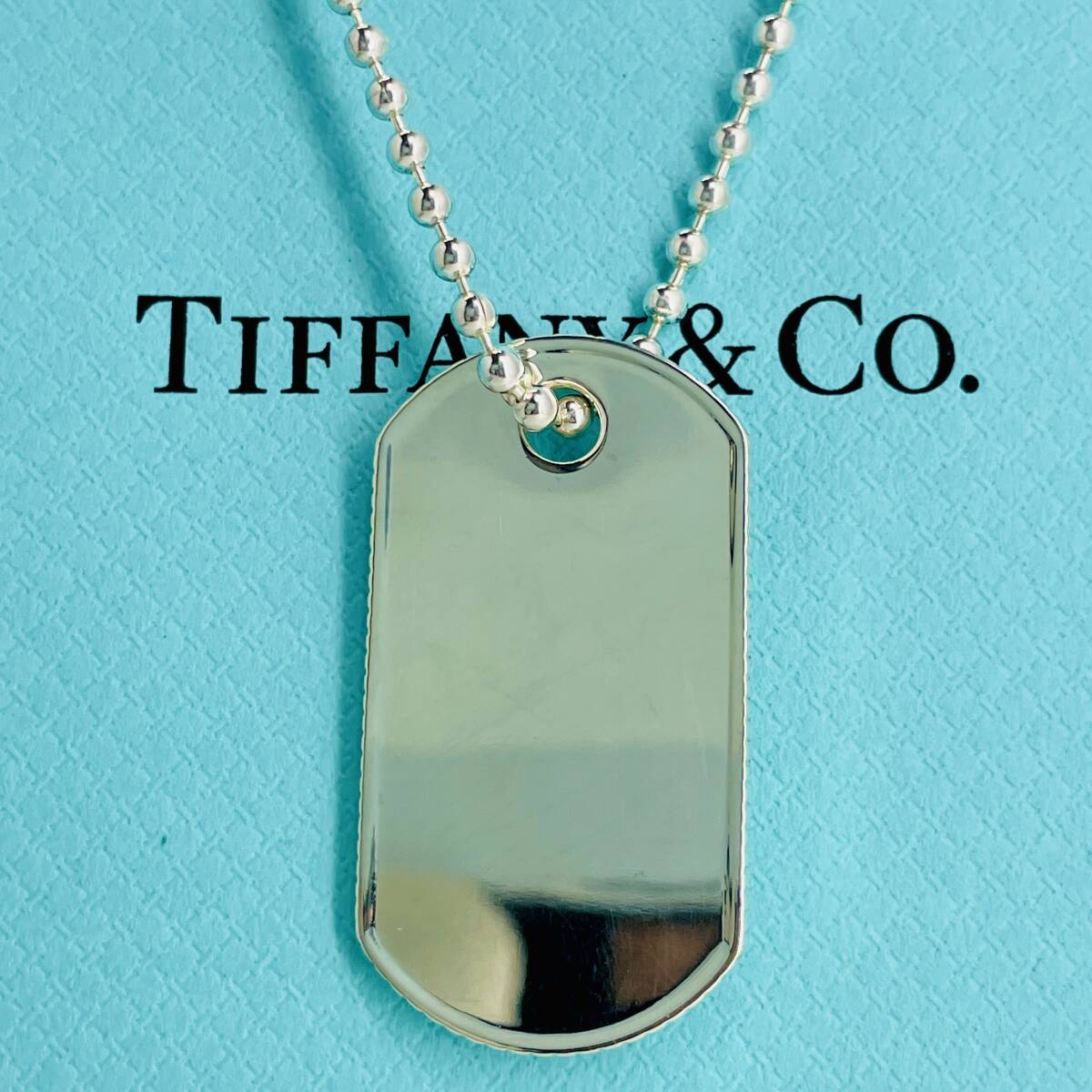 50cm ティファニー コインエッジ ドッグタグ ネックレス シルバー TIFFANY&Co.★804