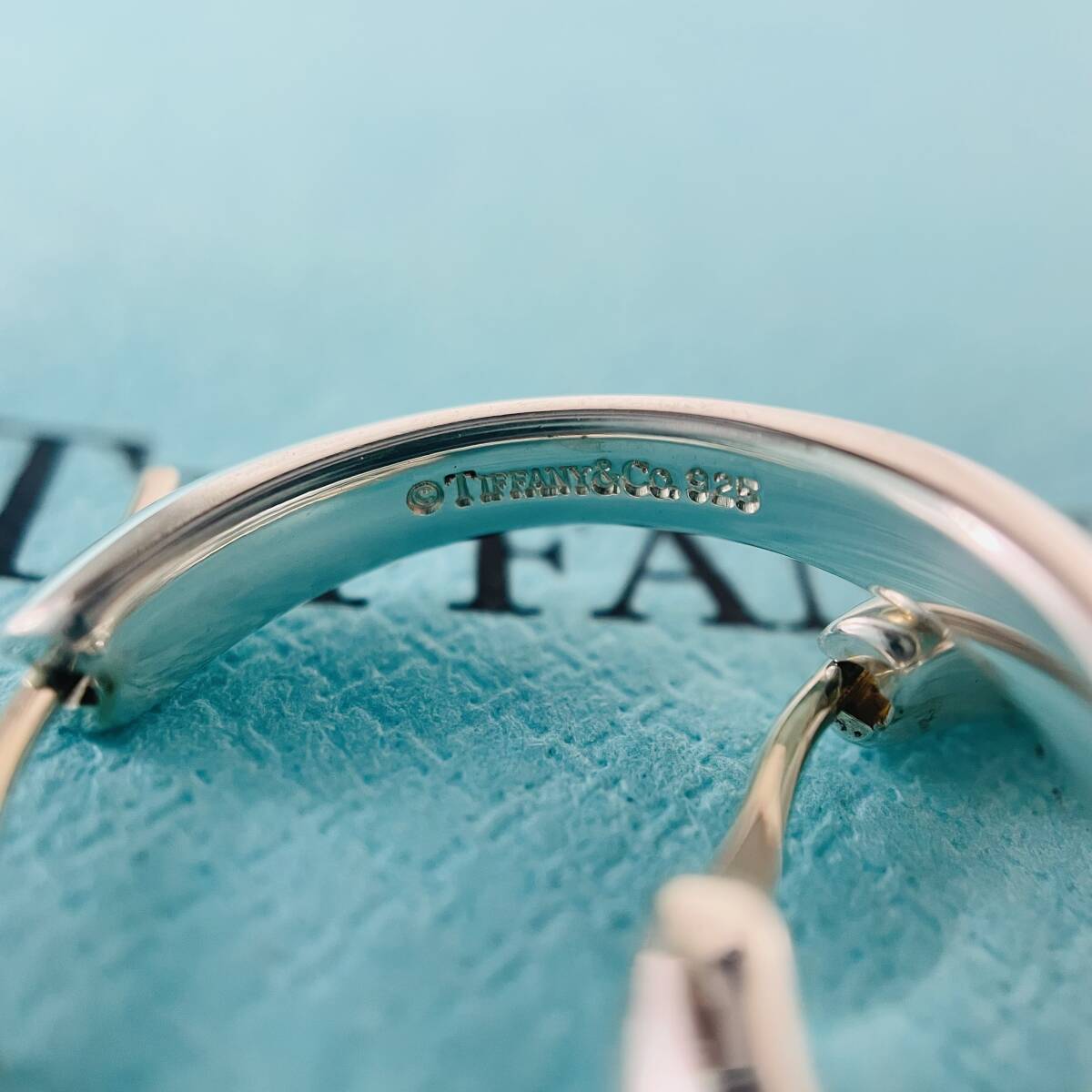 美品 ティファニー クッション スクエア フープ ピアス シルバー TIFFANY&Co.★746_画像4