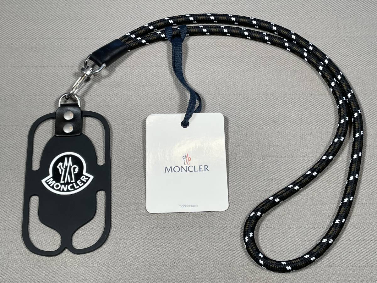 新品 本物 モンクレール MONCLER スマートフォン ストラップ スマホ ケース iPhone ブラック ホワイト ロゴ カバー ホルダー