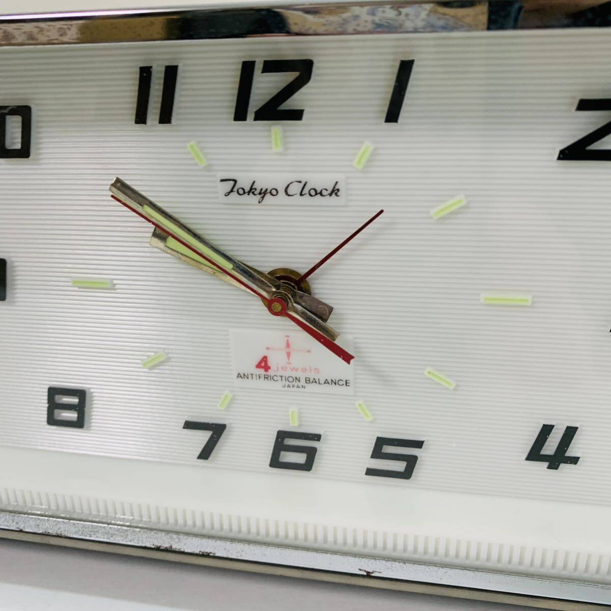 東京時計 Tokyo Clock 4Jewels ANTIFRICTION BALANCE 平天府棒鈴目覚 No.1778 アイビー レトロ アンティーク 置時計 目覚まし 動作確認済の画像6