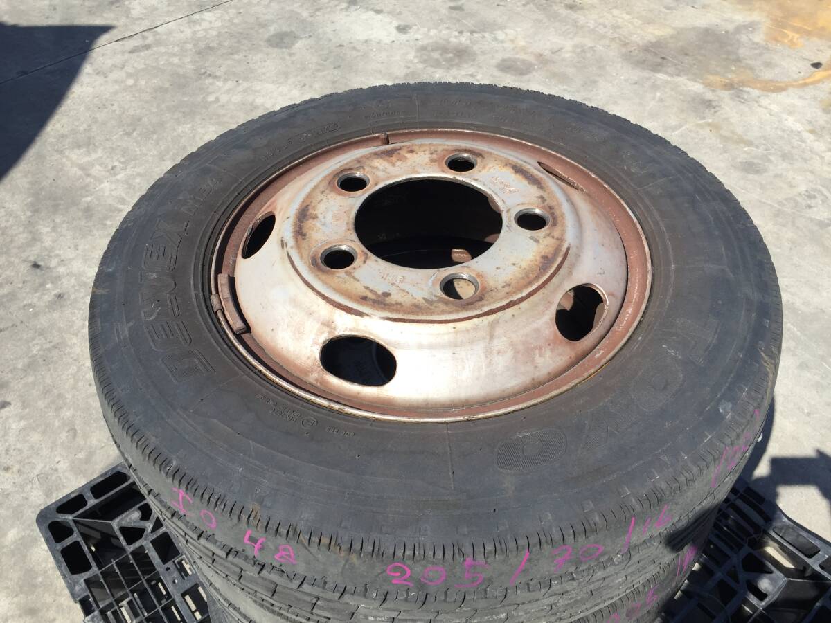TY24TO01(I048) Toyo DELVEX used 4ps.@ tire * wheel set 205/70R16 Elf 5 hole 2022 juridical person delivery limitation 